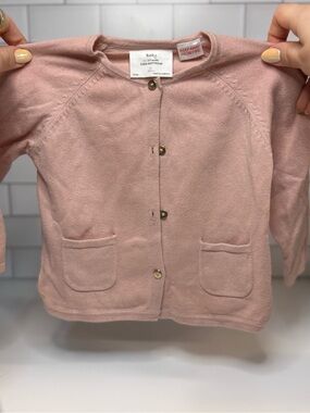 Zara Baby Knit Cardigan in Dusty Pink
